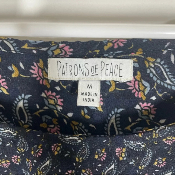 Patrons of Peace Bohemian Open Back Blouse Size Medium - Picture 3 of 8